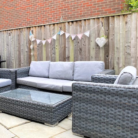 Chill out at the comfy seating area on the patio