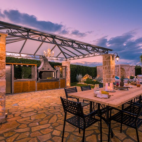 Make the most of the beautiful Grecian weather with al fresco dining at the villa barbecue