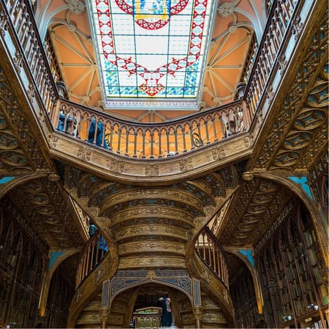 Shop for books in one of the world's most beautiful bookshops – Livraria Lello is an eleven-minute walk away
