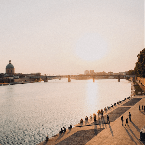 Make the 55km journey over to Toulouse and wander the banks of the Garonne