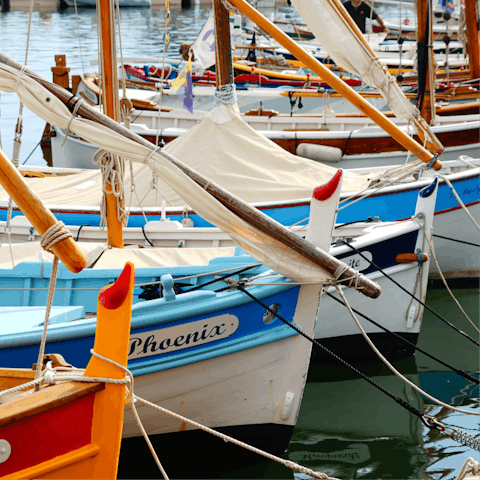 Enjoy atmospheric views across the old port from this apartment in Bandol