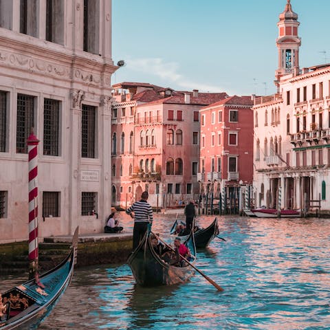 Hop on a gondola and explore the wonders of central Venice 