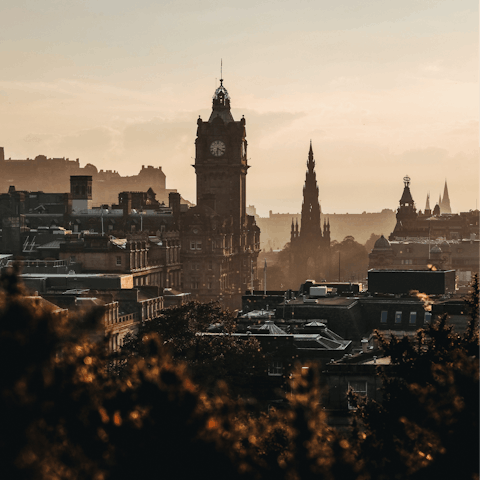 Stay in the storied city of Edinburgh, a ten-minute drive from the centre