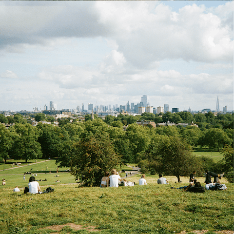 Take a stroll up Primrose Hill for picturesque views over the city, just fourteen minutes from your door