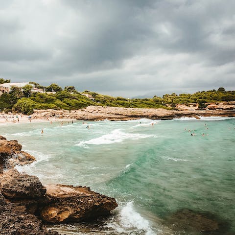 Explore the beaches along Alcúdia, just an eighteen-minute drive