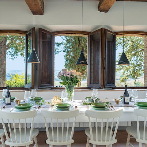 Start your day with breakfast and views of the countryside