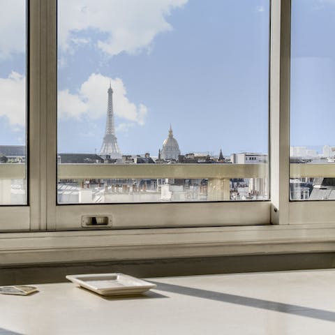 Try not to get distracted by the views of the Eiffel Tower and Les Invalides as you sit at your desk
