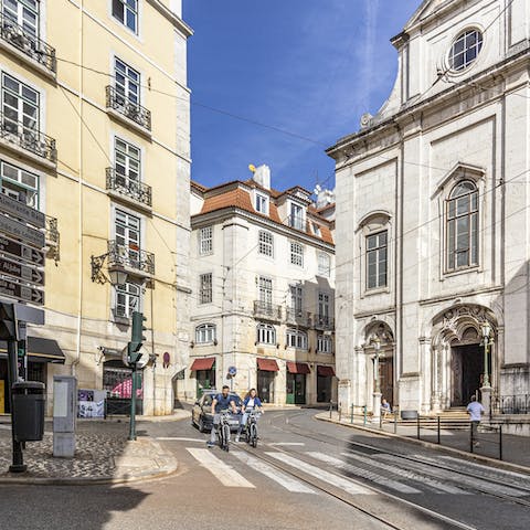 Stay in a lively area within walking distance to many of Lisbon's must-see sights