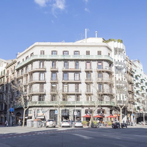 Stay in a typically modernist building in the heart of buzzy Eixample