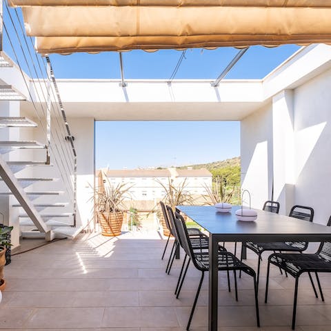 Lay the table for an alfresco feast with seafood picked up from the local market