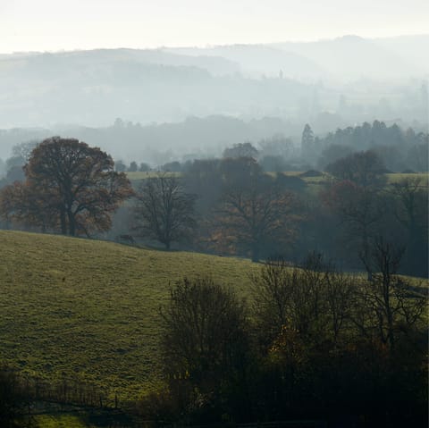 Enjoy a countryside walk before taking the twelve-minute drive into Stroud