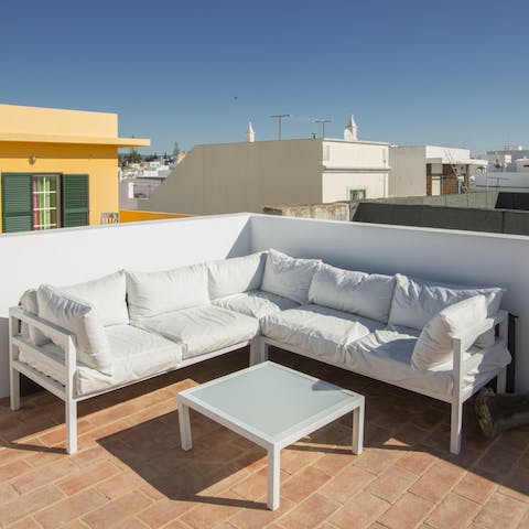 Gather up on the rooftop terrace and watch the sunrise, or enjoy drinks under the stars