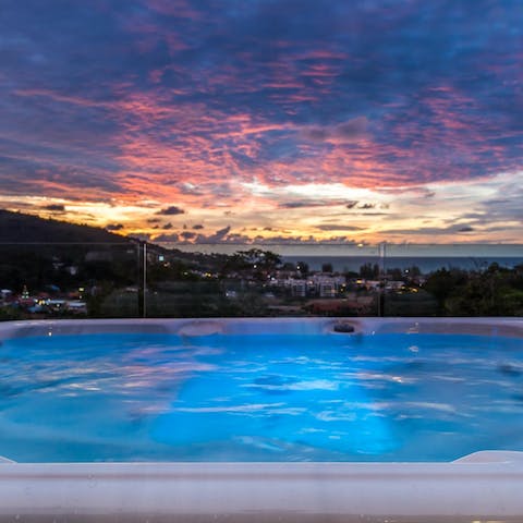 Dip your toes into the bubbling jacuzzi & admire the breathtaking views beyond