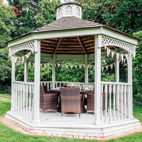 Enjoy a spot of afteroon tea in the serene setting of the home's very own bandstand 