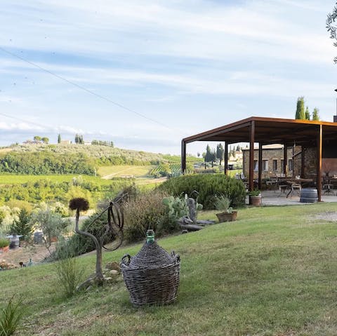 Lose yourself to views of the rolling Tuscan hills from the shared terrace