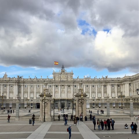 Visit the Royal Palace of Madrid, situated within walking distance of your apartment