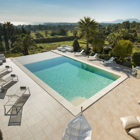 Cool off in the crystal clear pool 