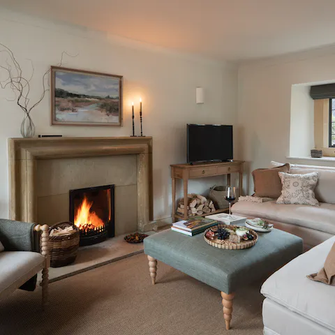 Snuggle up in front of the fire after exploring the local area