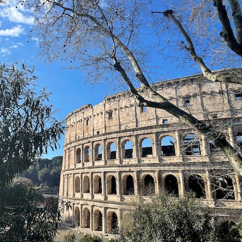 Take a ten-minute stroll over to visit the ancient Colosseum
