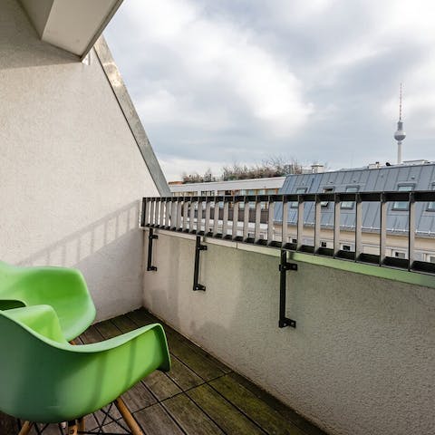 Take in views of the TV tower from your own private terrace