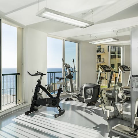 Workout with a view in the onsite gym