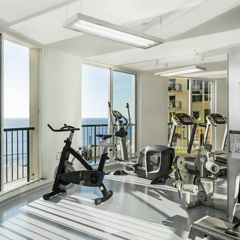 Workout with a view in the onsite gym