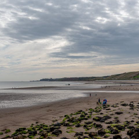 Spend a day at Sandsend Beach, a fifteen-minute walk away