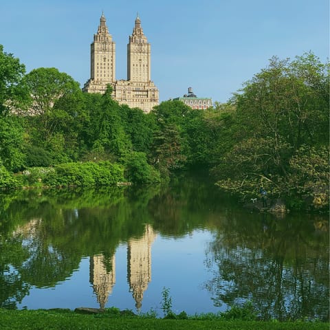 Wander to the gates of leafy Central Park within ten minutes