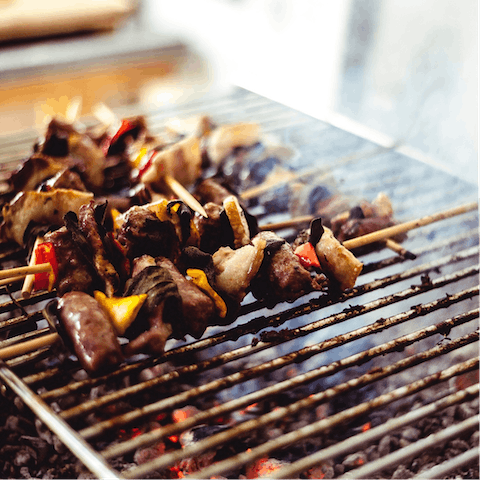 Barbecue your meals on the large outdoor Argentinian grill