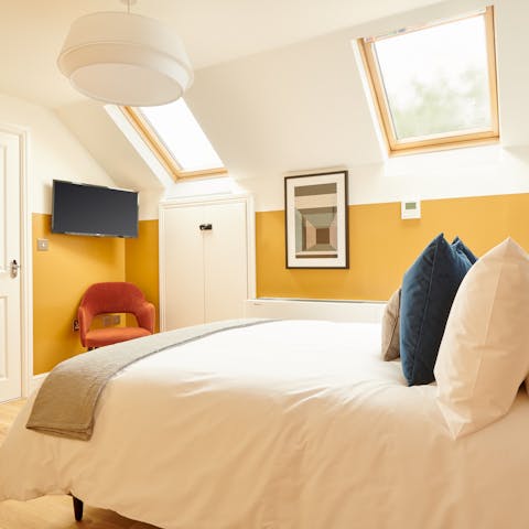 Tuck yourself in nice and early and enjoy a movie in bed