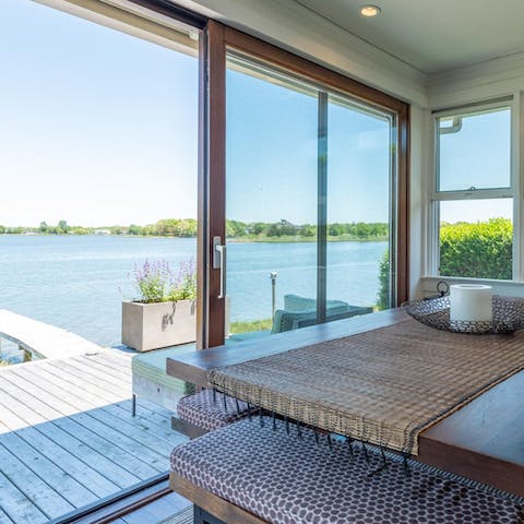 Open the sliding doors and take in the fresh breeze