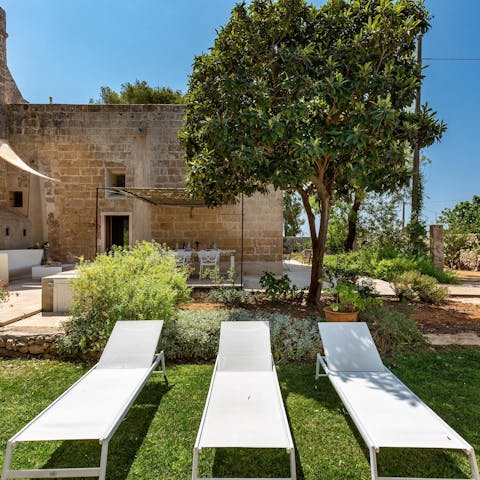 Rest on one of the poolside sun loungers with a cappuccino in hand