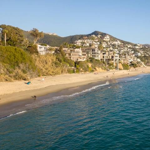 Stay in Laguna Beach and walk to the soft sweep of sand in five minutes