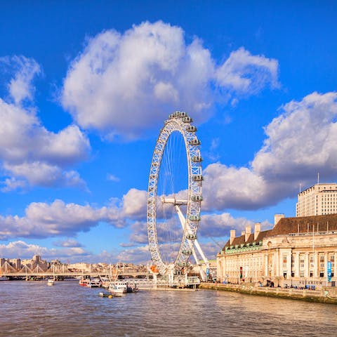 See the city from the London Eye – a twenty-five minute tube journey away