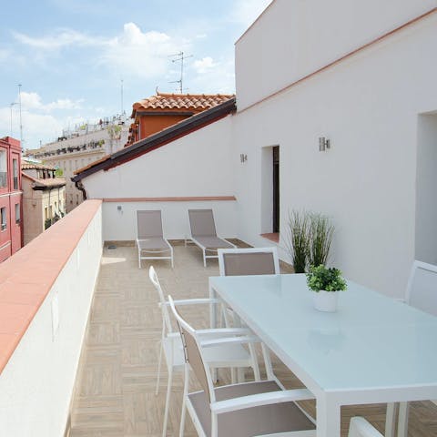Soak up the Madrid sun on the terrace