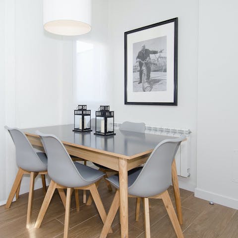 Enjoy some delicious paella at the dining table