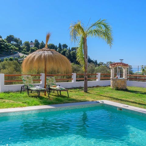 Soak in the vitamin D after a swim in the private pool