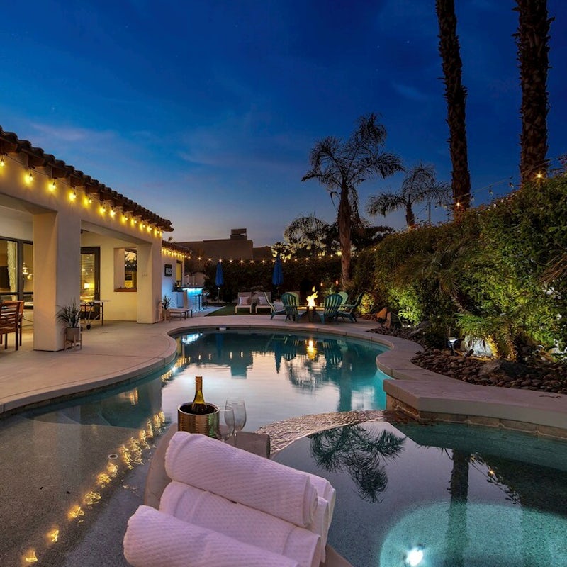Relax in the pool at any time of day