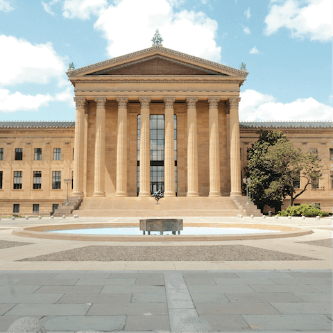 Spend an afternoon at the Philadelphia Museum of Art, also fifteen minutes away on foot