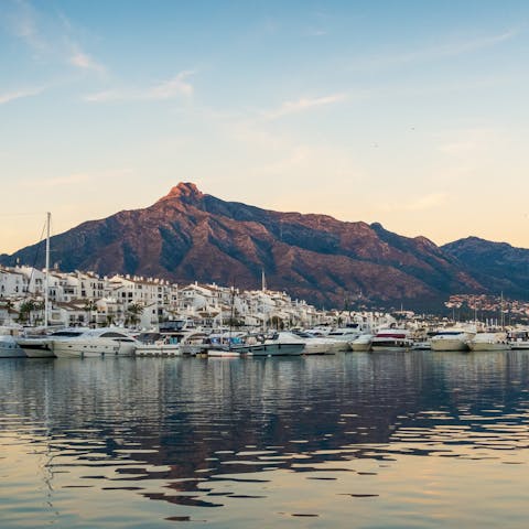 Stay on the exclusive Golden Mile – steps away from some of Marbella's best beaches, restaurants, bars, and beach clubs
