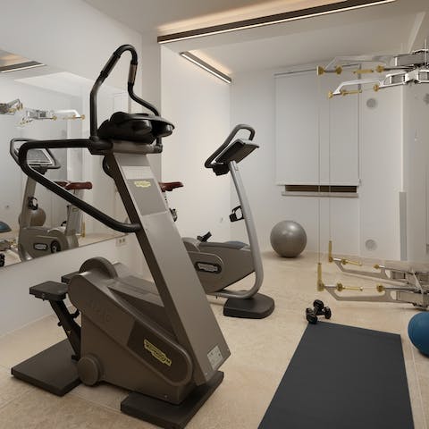 Work up a sweat in the private gym