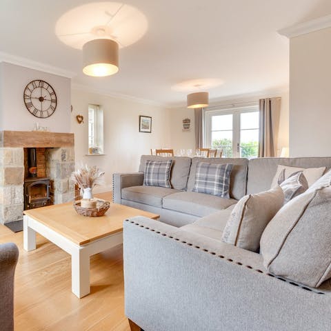 Sink into the sofas and get toasty by the crackling fire