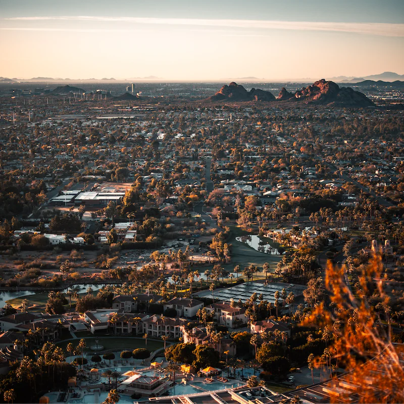 Rise early for morning mountain hikes and panoramic vistas – Camelback Mountain is a twenty-five-minute drive