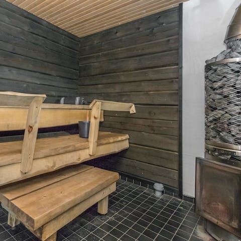 Choose between the electric and the wood-fired sauna