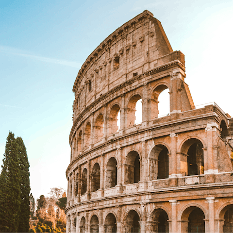 Take a tour of the Colosseum, a short metro ride away,