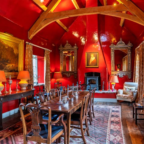 Light the fire and enjoy family gatherings in the dining room