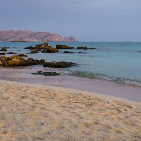 Stroll 1.2km to Gerani beach to paddle in the shallows