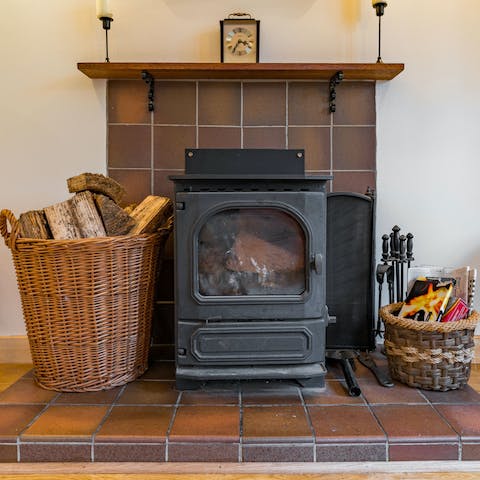 Light the log burner for cosy winter evenings  