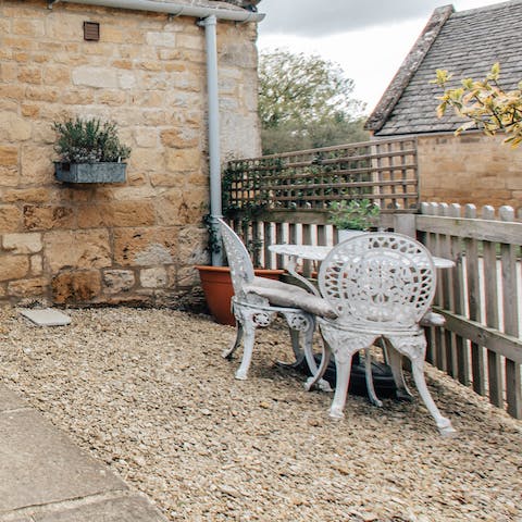 Enjoy your morning coffee on the front patio