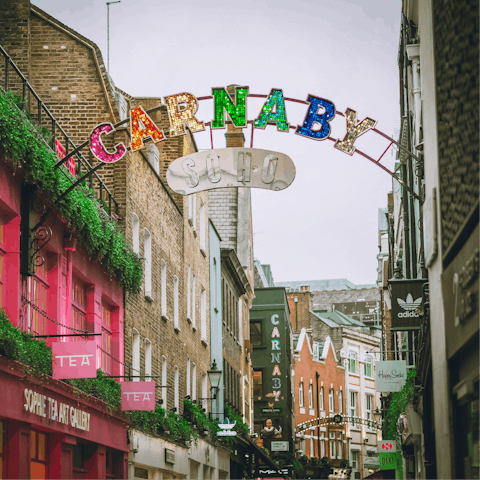 Explore your vibrant Soho neighbourhood – iconic Carnaby Street is eight minutes away on foot